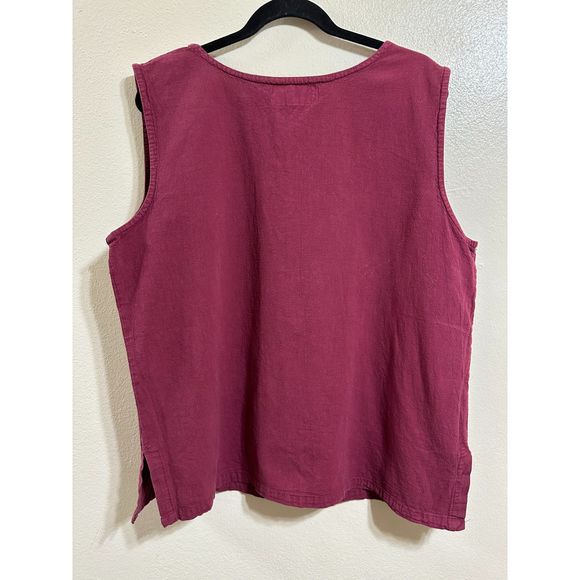 Manta Women's BOHO 100% Cotton Plus Size Brick Colored Tank Top, Size XXL - Picture 2 of 3